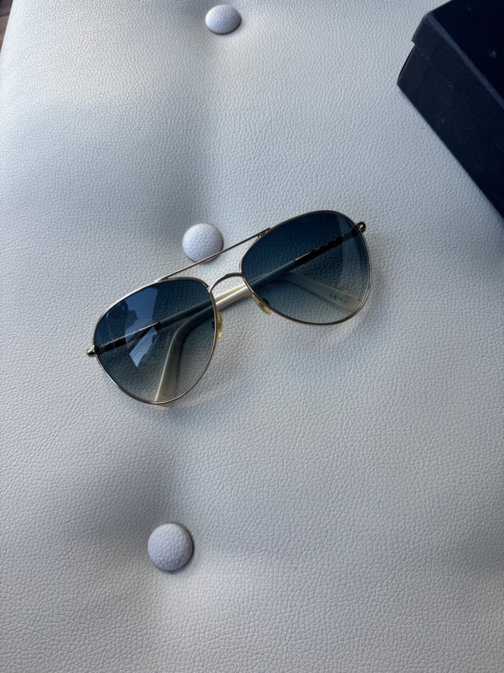 Dior Aviator Sunglasses - Gold Frame with Gradient Blue Lenses